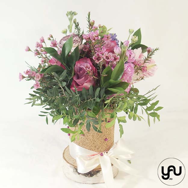 Aranjament flori roz _ A501