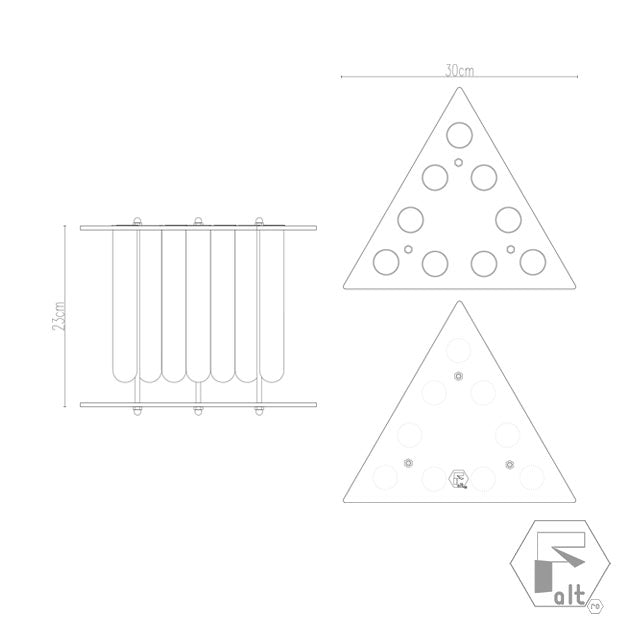 Structura flori geometrica lemn TRIUNGHI | A9T2