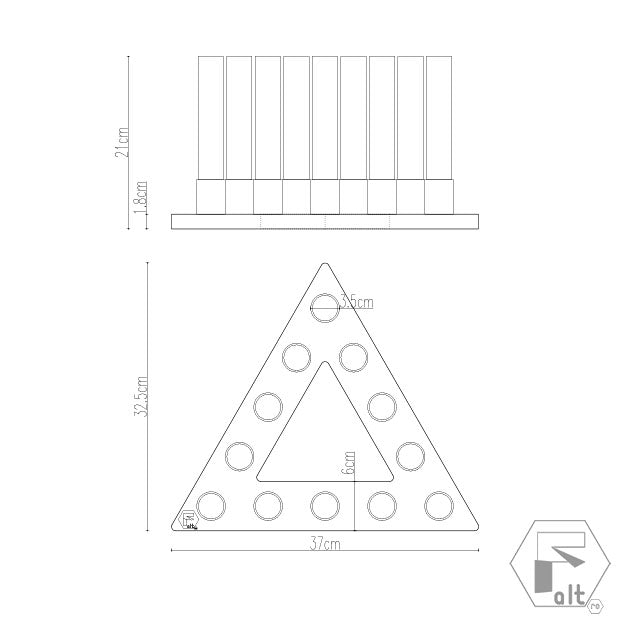 Structura flori geometrica lemn TRIUNGHI | E12T2
