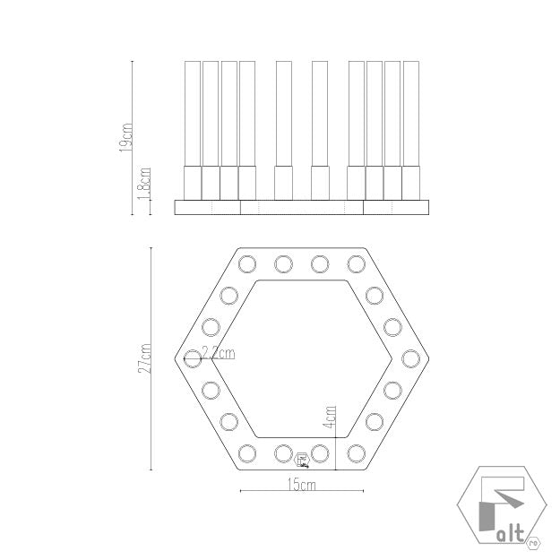 Structura flori geometrica lemn HEXAGON | E18H1
