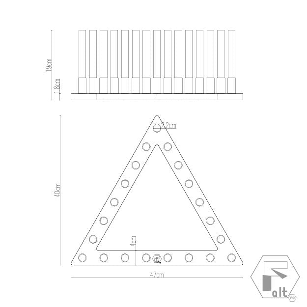 Structura flori geometrica lemn TRIUNGHI | E21T1
