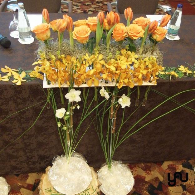 Aranjament floral PREZIDIU flori portocalii _ EA53