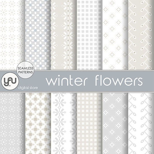 Digital paper | Imagini digitale - WINTER FLOWERS - DP26